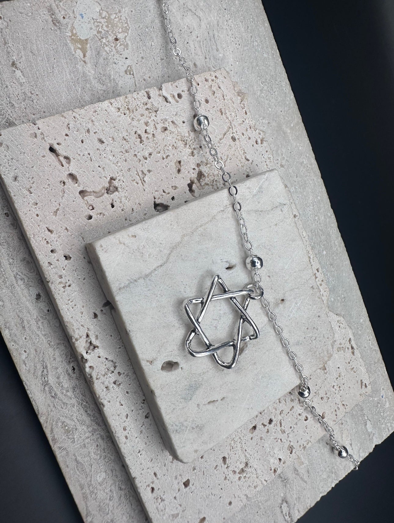 Silver Magen David Star of David Pendant Necklace