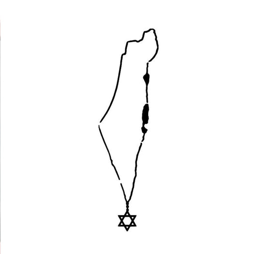 Map of Israel Car Sticker