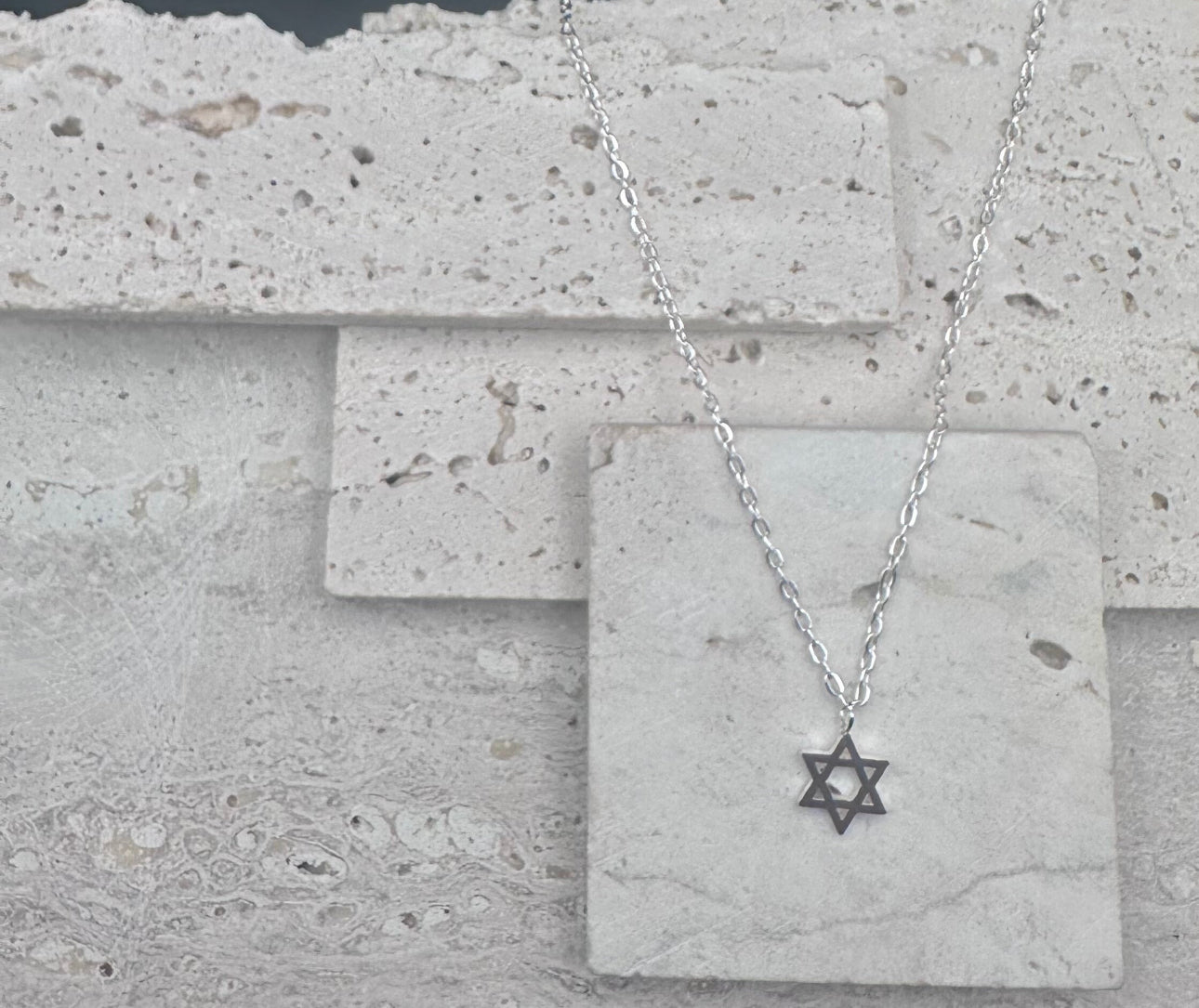 Retro Jewish Jewelry Star of David Pendant Necklace for Women Chain Stainless Steel Israel Emblem SILVER