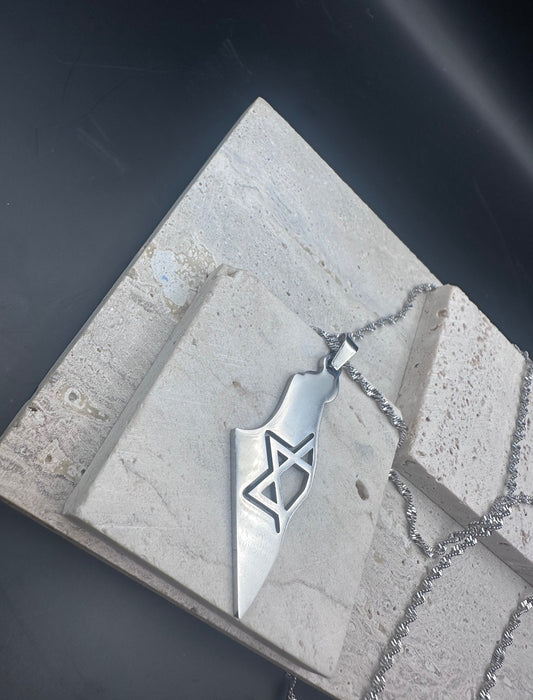 Men and Women Silver Necklace , Map of Israel