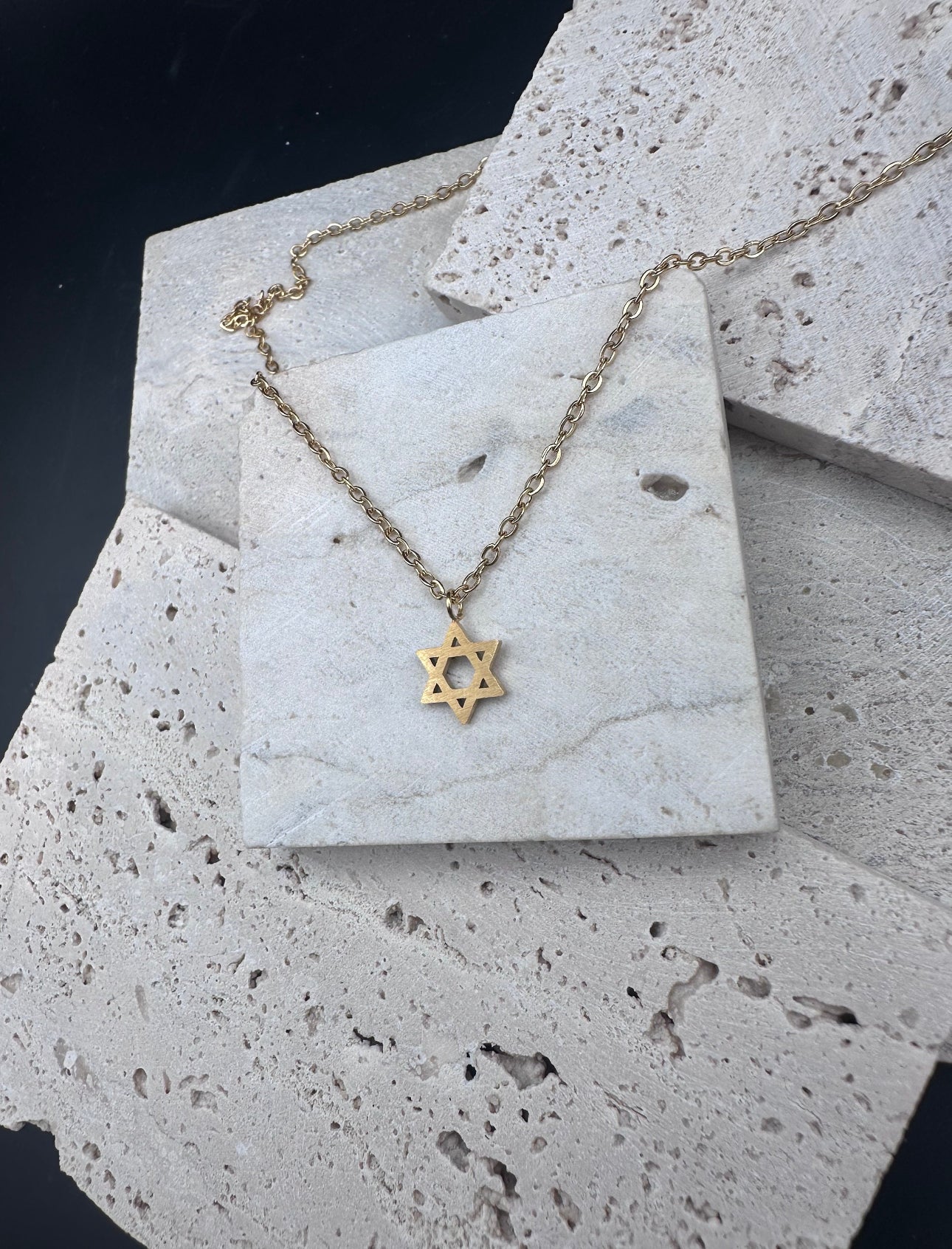 Retro Jewish Jewelry Star of David Pendant Necklace for Women Chain Stainless Steel Israel Emblem GOLD