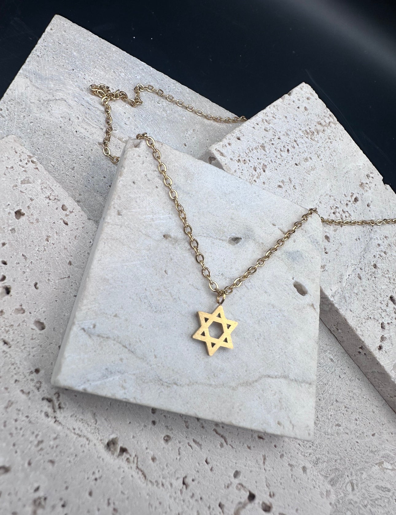 Retro Jewish Jewelry Star of David Pendant Necklace for Women Chain Stainless Steel Israel Emblem GOLD