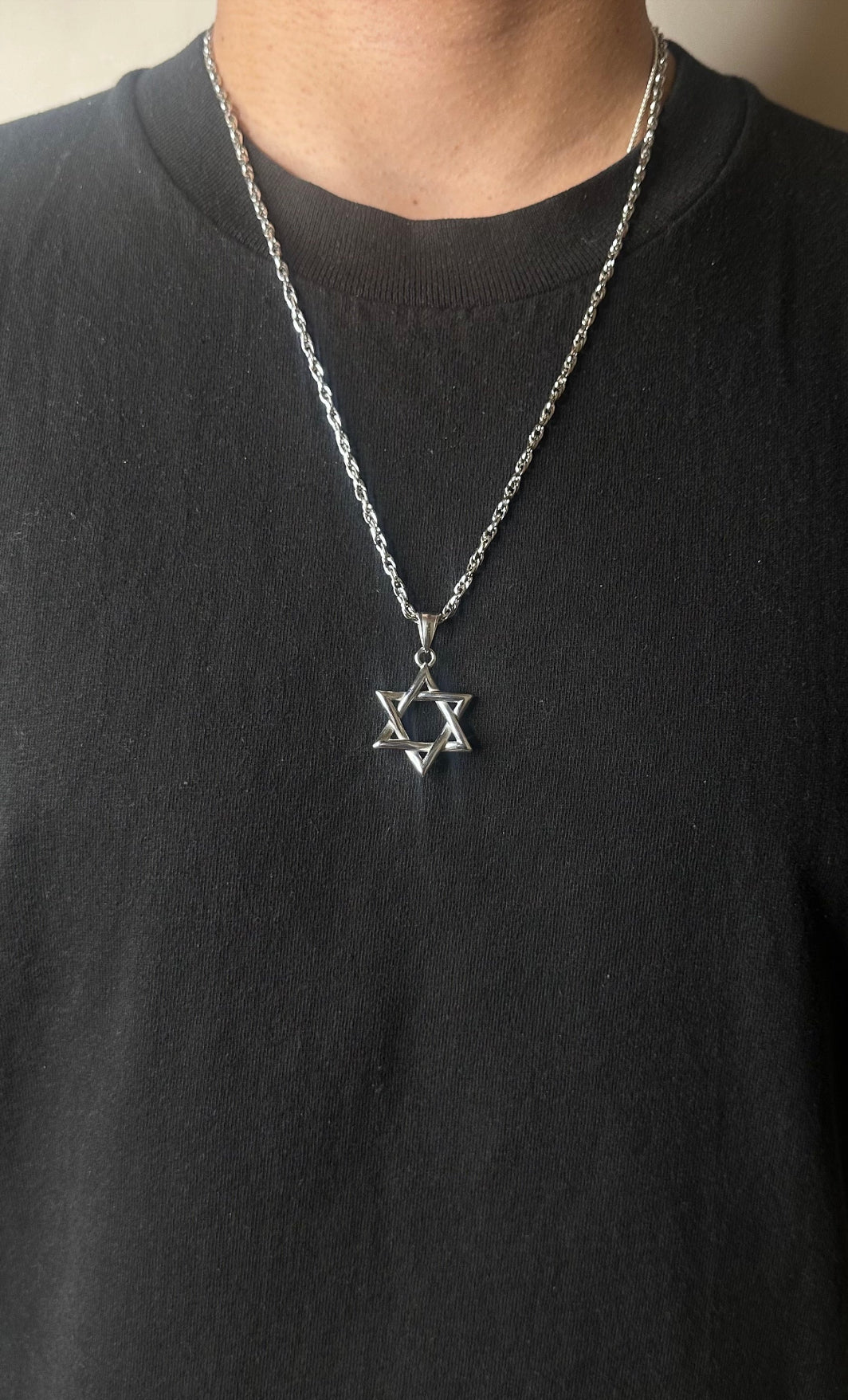 Men and Women Magen David Star of David Necklace Unisex - Silver