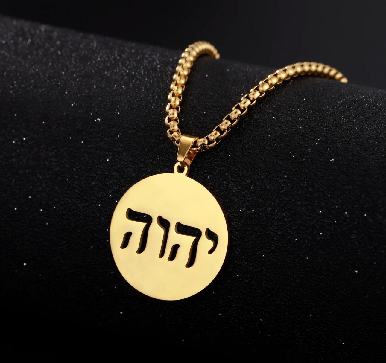 God , Adonai Necklace Gold Stainless Steel