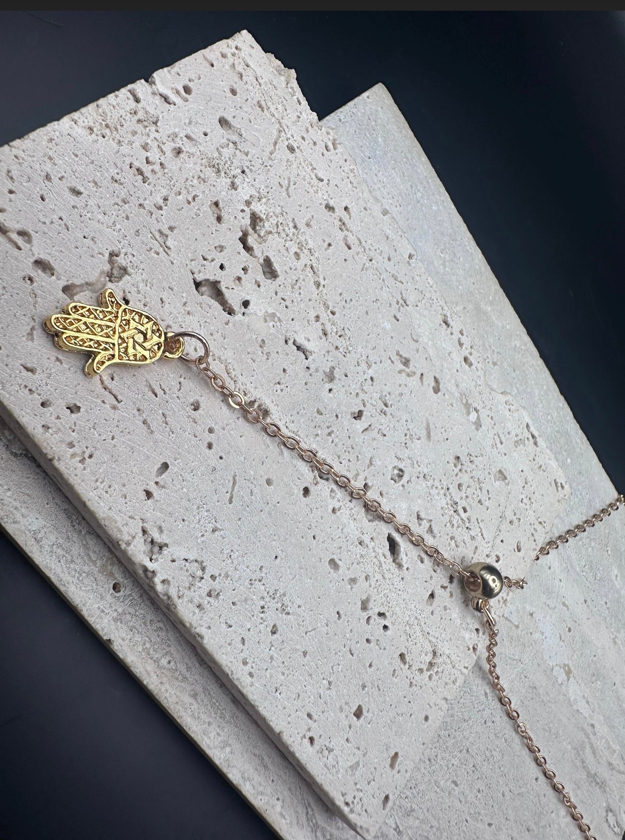 Gold Hamsa with Magen David Necklace