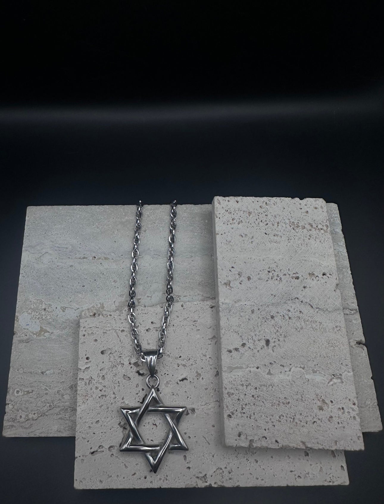 Men and Women Magen David Star of David Necklace Unisex - Silver