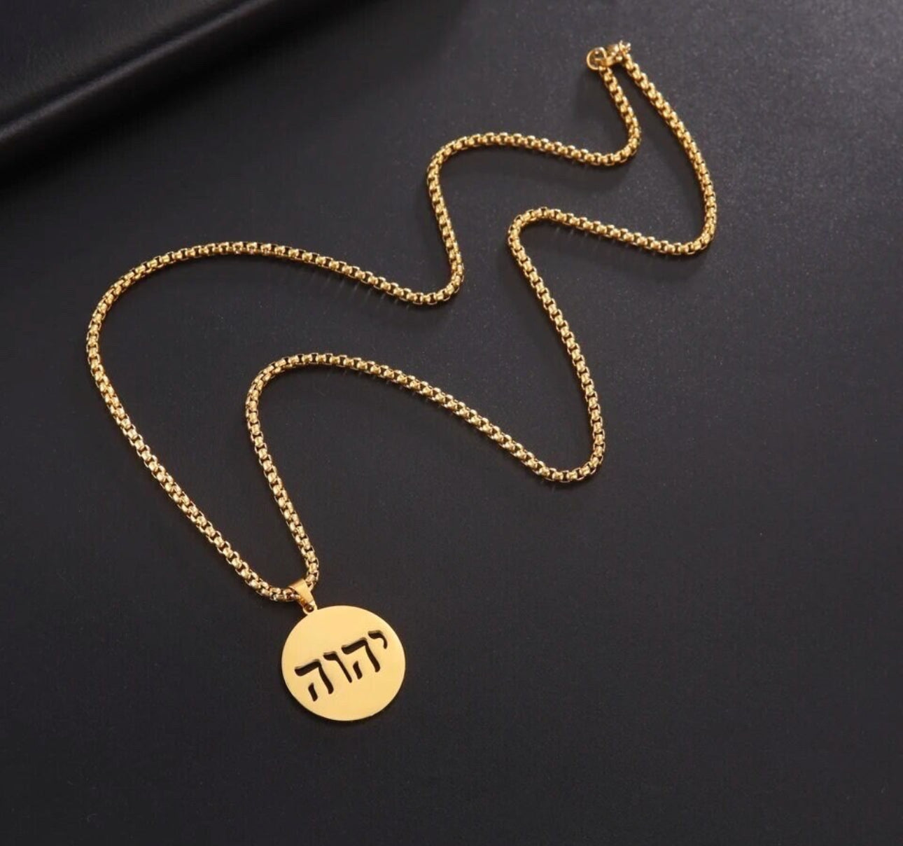 God , Adonai Necklace Gold Stainless Steel