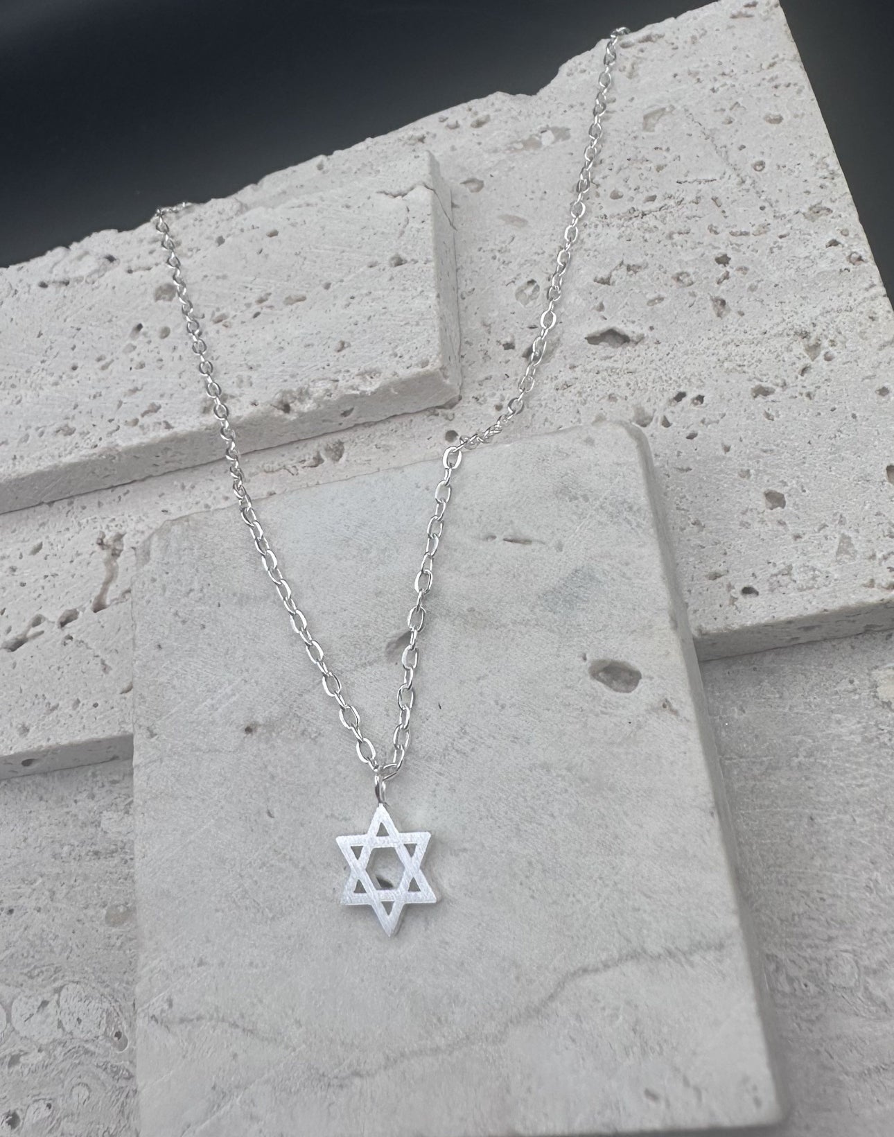 Retro Jewish Jewelry Star of David Pendant Necklace for Women Chain Stainless Steel Israel Emblem SILVER