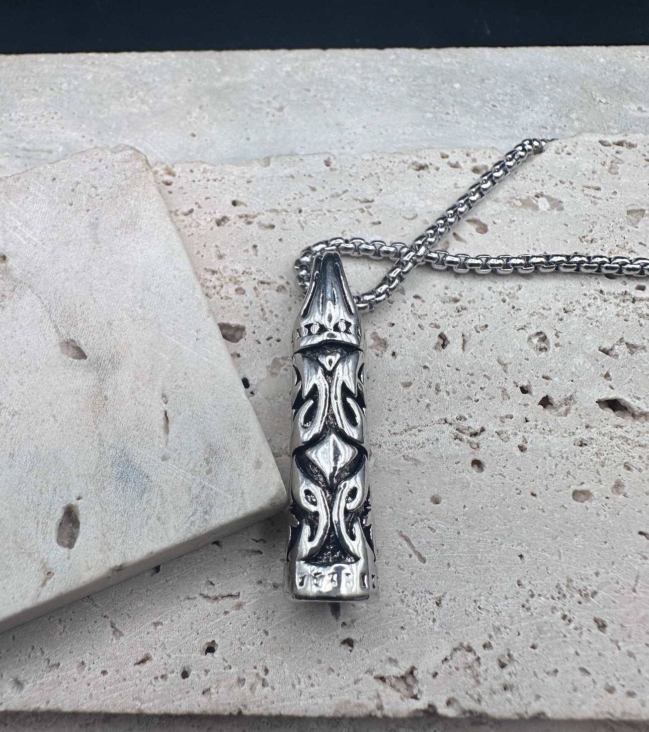 Men and Women Silver Necklace , Magen David Star of David Bullet