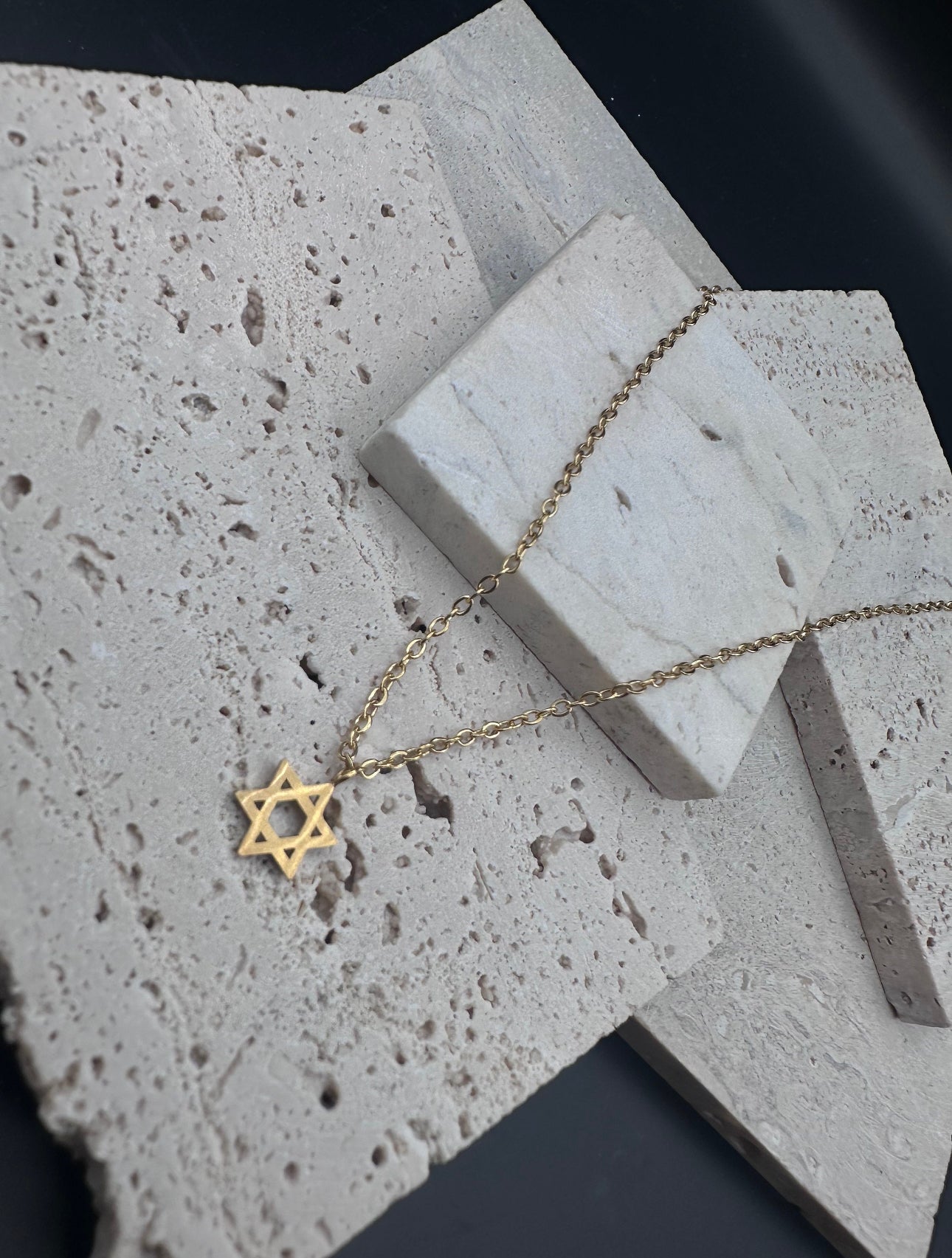 Retro Jewish Jewelry Star of David Pendant Necklace for Women Chain Stainless Steel Israel Emblem GOLD