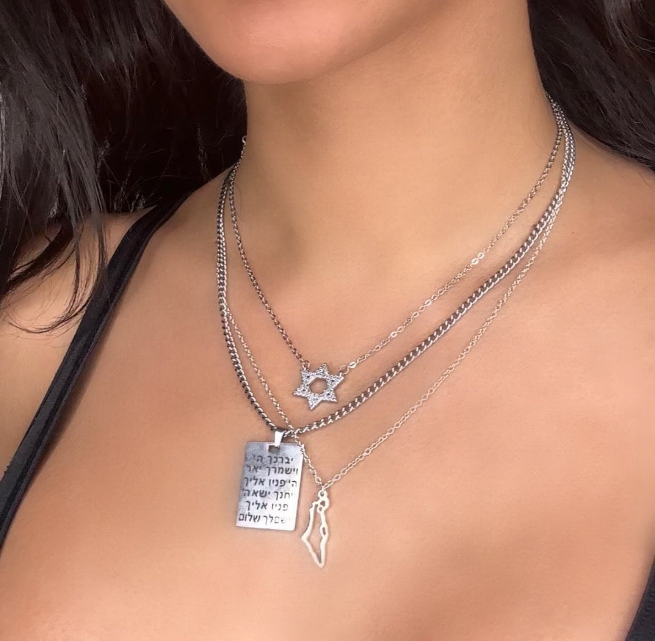 Military Tag Necklace - Jewish Silver