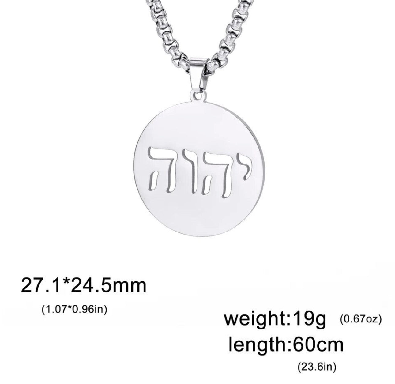 God , Adonai Necklace Gold Stainless Steel