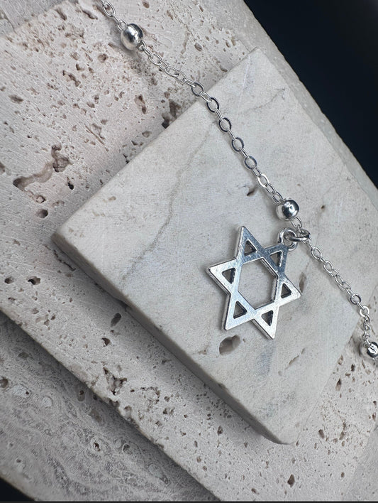 Silver Magen David Star of David Pendant Necklace