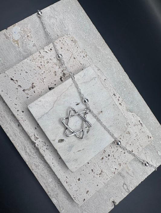 Silver Magen David Star of David Pendant Necklace