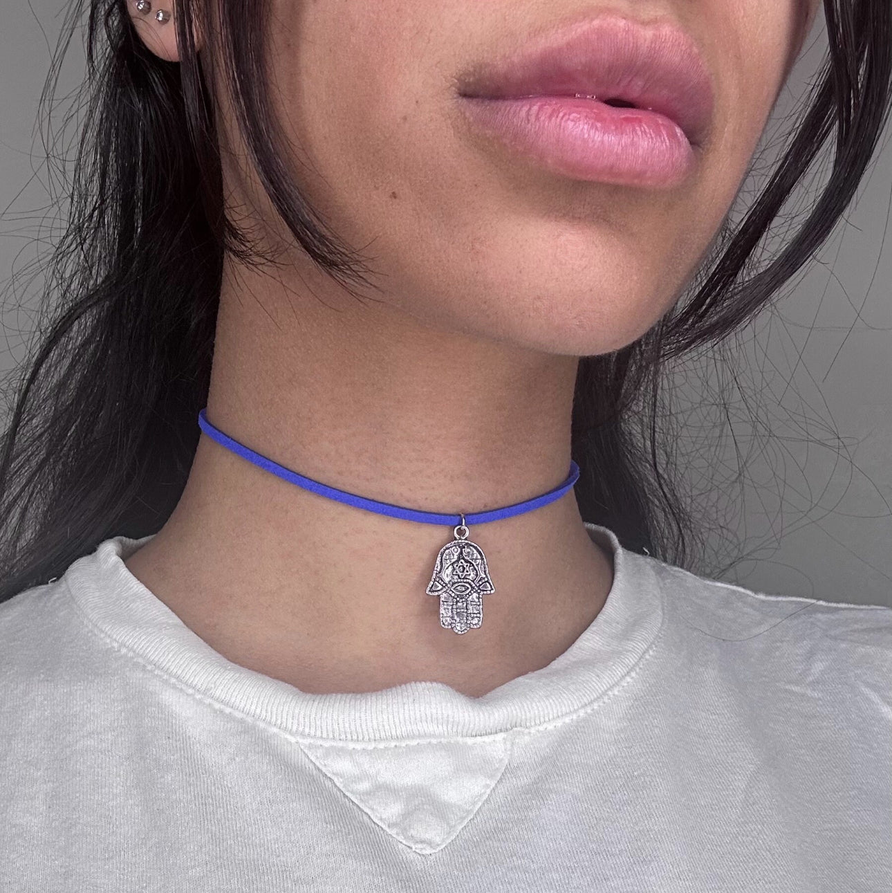 DIFFERENT COLORS AVAILABLE Women’s Custom Choker Necklace With Choice of Pendant