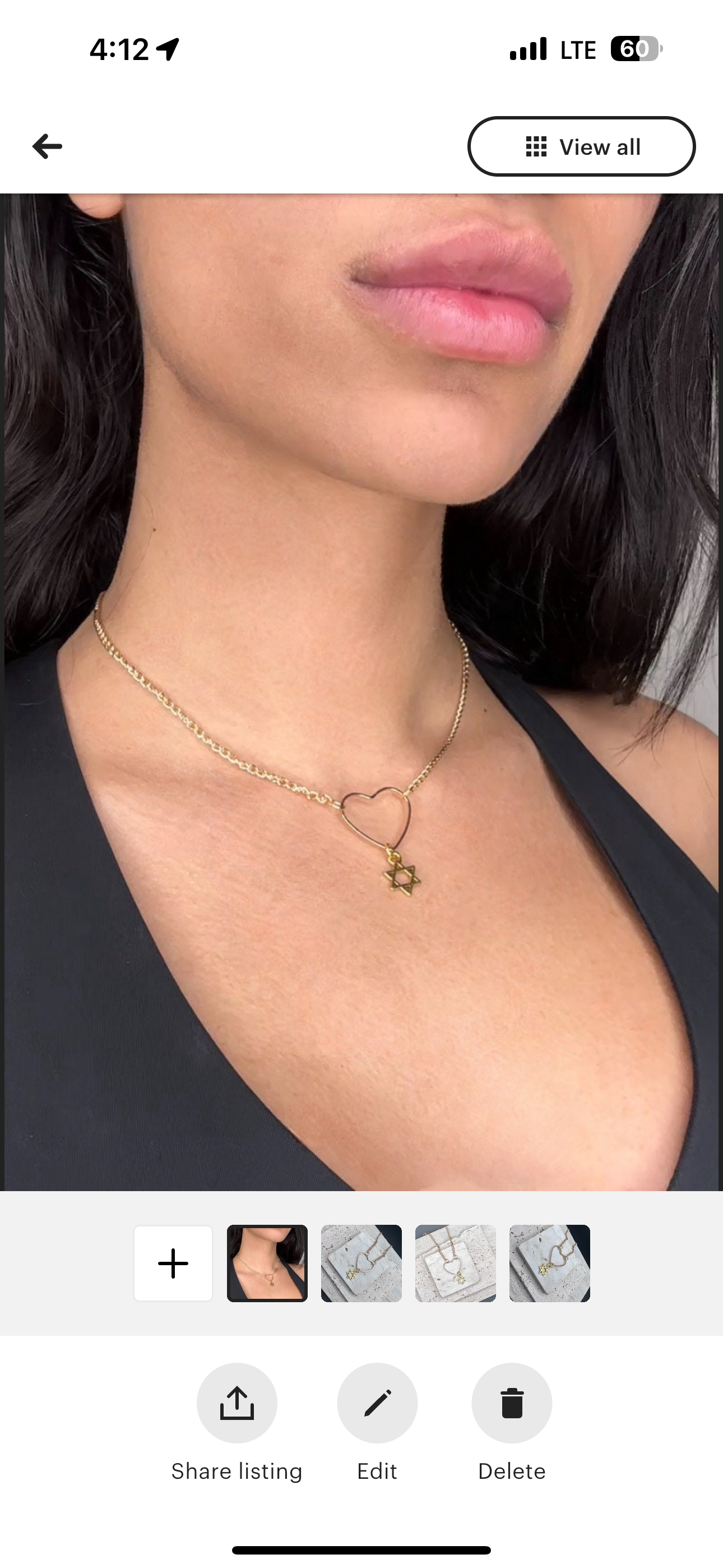 Gold Heart, Magen David Necklace